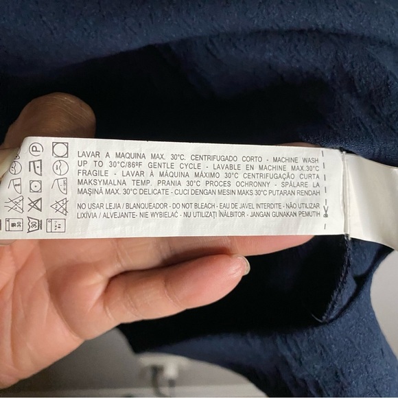 Zara Women's Navy Bell Sleeve Mini Dress - Picture 9 of 10